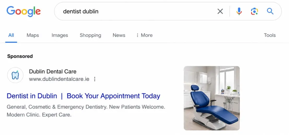 Healthcare Google Ads example Healthcare Google Ads example